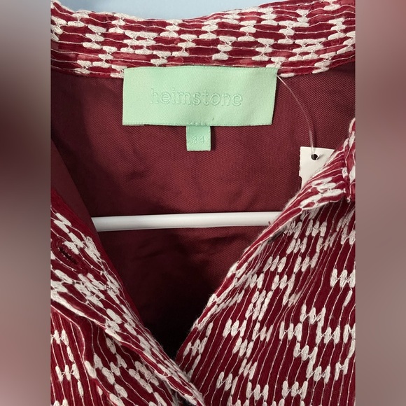 Heimstone red and white Pomegranate Plumetis blouse - Picture 3 of 6